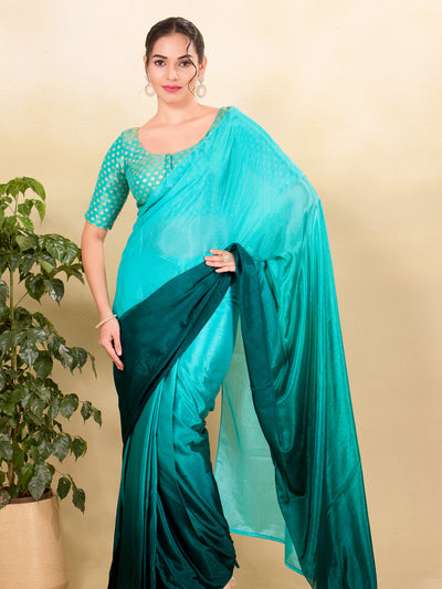 Tissue Butti Front Open Round Neck Blouse