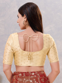 Tissue Butti Front Open Round Neck Blouse