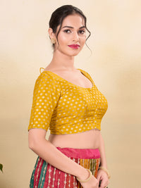 Tissue Butti Front Open Round Neck Blouse
