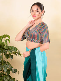 Multi Brocade Waist Yoke Cut Blouse