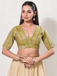 Multi Brocade Waist Yoke Cut Blouse