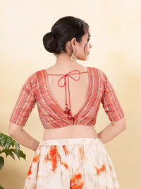 Multi Brocade Waist Yoke Cut Blouse
