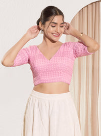 Shifli V Neck Elbow Sleeves Blouse