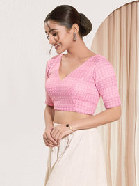 Shifli V Neck Elbow Sleeves Blouse