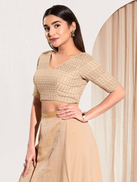 Shifli V Neck Elbow Sleeves Blouse