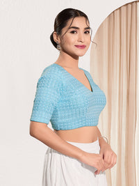 Shifli V Neck Elbow Sleeves Blouse