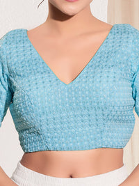 Shifli V Neck Elbow Sleeves Blouse