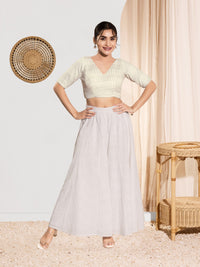 Shifli V Neck Elbow Sleeves Blouse
