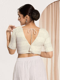 Shifli V Neck Elbow Sleeves Blouse