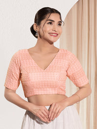 Shifli V Neck Elbow Sleeves Blouse