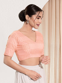 Shifli V Neck Elbow Sleeves Blouse