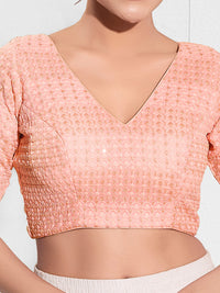 Shifli V Neck Elbow Sleeves Blouse