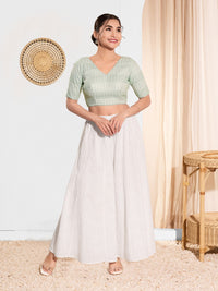 Shifli V Neck Elbow Sleeves Blouse