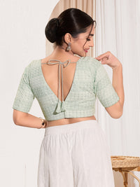 Shifli V Neck Elbow Sleeves Blouse