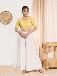 Shifli V Neck Elbow Sleeves Blouse
