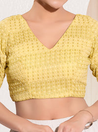 Shifli V Neck Elbow Sleeves Blouse