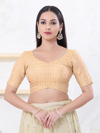 Metallic Tissue Sequence Embroidery Blouse