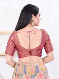 Metallic Tissue Sequence Embroidery Blouse
