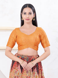 Metallic Tissue Sequence Embroidery Blouse
