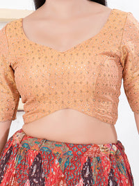 Metallic Tissue Sequence Embroidery Blouse