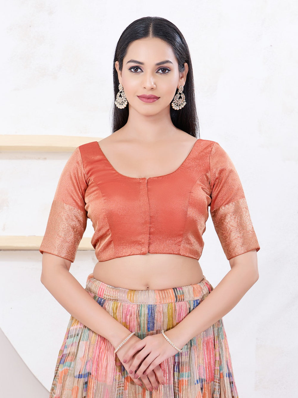 Crush Tissue Border Blouse