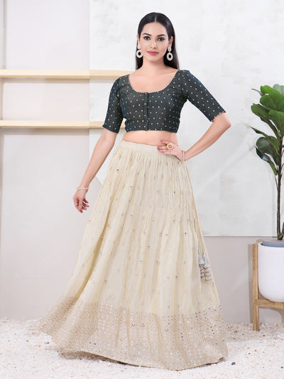 Tissue Burri Round Neck Piping Blouse