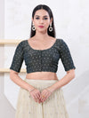 Tissue Burri Round Neck Piping Blouse