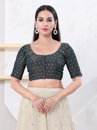 Tissue Burri Round Neck Piping Blouse