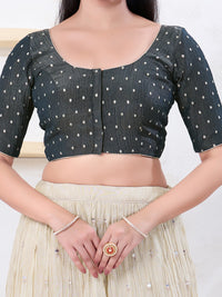 Tissue Burri Round Neck Piping Blouse