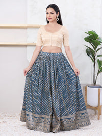Tissue Burri Round Neck Piping Blouse