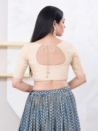 Tissue Burri Round Neck Piping Blouse