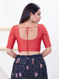 Tissue Burri Round Neck Piping Blouse