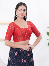Tissue Burri Round Neck Piping Blouse