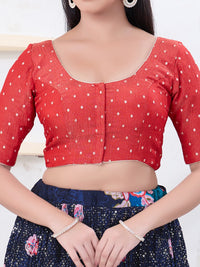 Tissue Burri Round Neck Piping Blouse