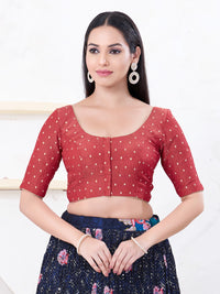 Tissue Burri Round Neck Piping Blouse