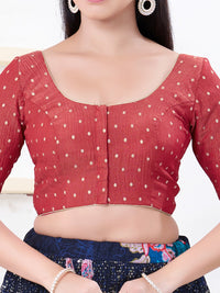 Tissue Burri Round Neck Piping Blouse