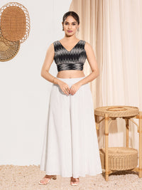 Ikat Cotton Yoke Sleeveless Blouse