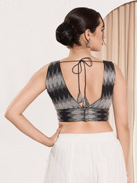 Ikat Cotton Yoke Sleeveless Blouse