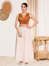 Ikat Cotton Yoke Sleeveless Blouse