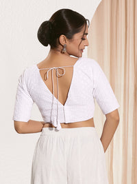 White Cotton Prayer Meet Blouse