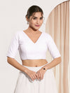 White Cotton Prayer Meet Blouse