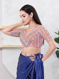 Milti Printed V Neck Shifli Blouse