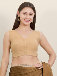 Plain Cotton Solid High Neck Blouse