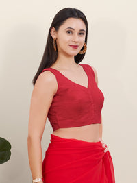 Plain Cotton Solid High Neck Blouse