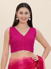 Plain Cotton Solid High Neck Blouse