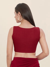 Plain Cotton Solid High Neck Blouse