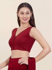 Plain Cotton Solid High Neck Blouse