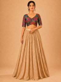 Multi Weaved Jaquard V Neck Blouse