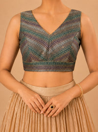 Brocade Multi Matching Lines Blouse