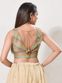 Brocade Multi Matching Lines Blouse